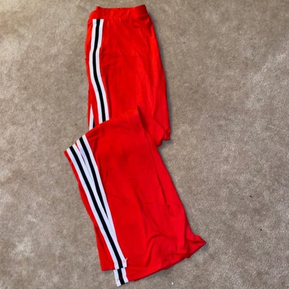 Red Stripped Joggers with Slits - Picture 1 of 4